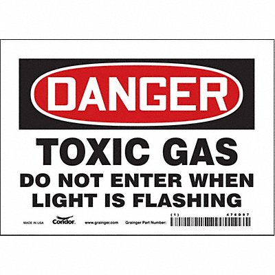 CONDOR 476D97 Safety Sign 5 in x 7 in Vinyl