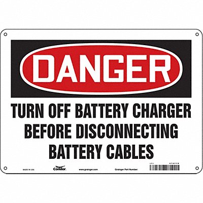 CONDOR 476F18 Safety Sign 10 in x 14 in Aluminum
