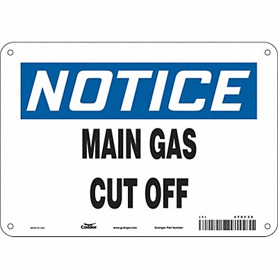 CONDOR 476F30 Safety Sign 7 in x 10 in Aluminum