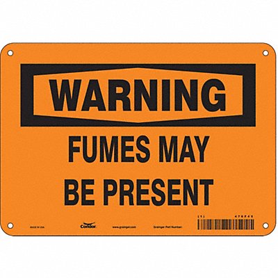 CONDOR 476F45 Safety Sign 7 in x 10 in Aluminum