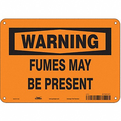 CONDOR 476F47 Safety Sign 7 in x 10 in Polyethylene