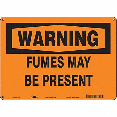 CONDOR 476F48 Safety Sign 10 inx14 in Polyethylene