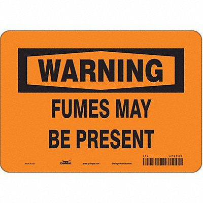 CONDOR 476F49 Safety Sign 7 in x 10 in Vinyl
