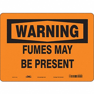 CONDOR 476F50 Safety Sign 10 in x 14 in Vinyl