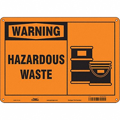 CONDOR 476F52 Safety Sign 10 in x 14 in Aluminum