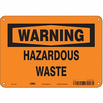 CONDOR 476F58 Safety Sign 7 in x 10 in Aluminum