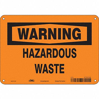 CONDOR 476F60 Safety Sign 7 in x 10 in Polyethylene