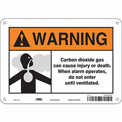 CONDOR 476F91 Chemical Sign 7 in x 10 in Aluminum