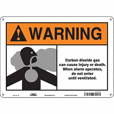 CONDOR 476F92 Safety Sign 10 inx14 in Aluminum