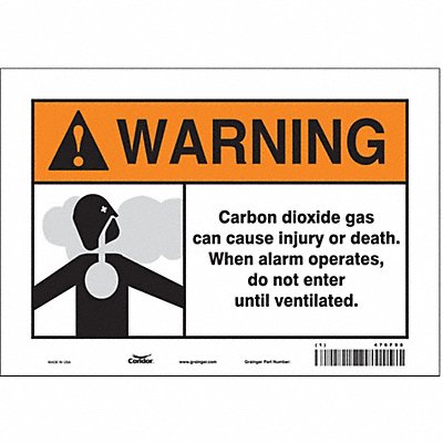 CONDOR 476F98 Safety Sign 7 in x 10 in Vinyl