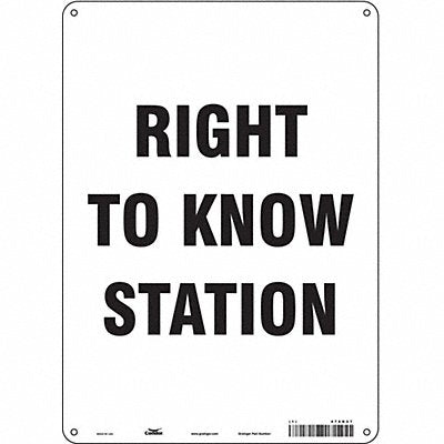 CONDOR 476G27 Safety Sign 10 Wx14 H 0.032 Thickness