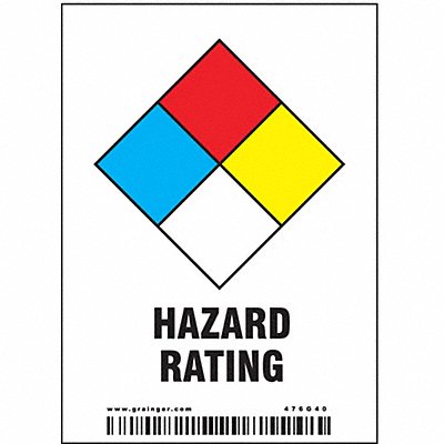 CONDOR 476G40 Safety Sign 2-7/8 W x 4 H PK25