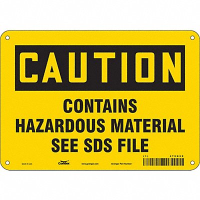 CONDOR 476G69 Safety Sign 7 in x 10 in Polyethylene