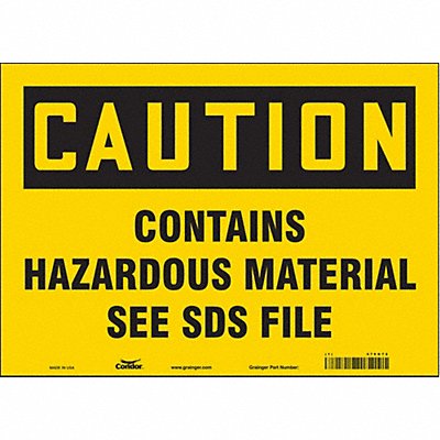 CONDOR 476G72 Safety Sign 10 in x 14 in Vinyl