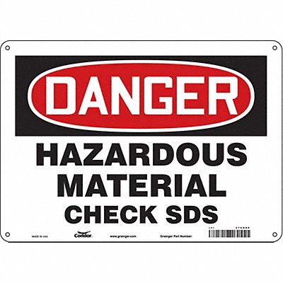 CONDOR 476G80 Safety Sign 10 in x 14 in Aluminum