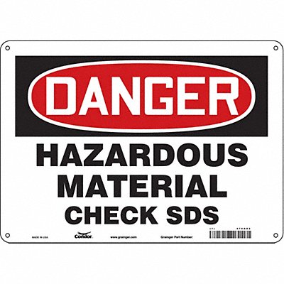 CONDOR 476G82 Safety Sign 10 in x 14 in Polyethylene