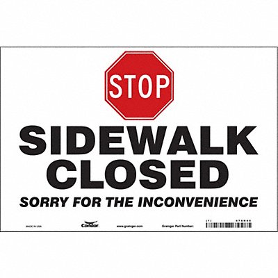 CONDOR 476H60 Safety Sign 24 in x 36 in Vinyl
