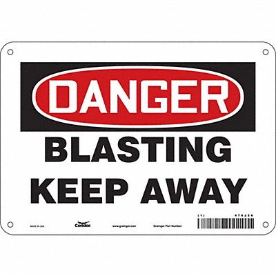 CONDOR 476J26 J8660 Safety Sign 7 in x 10 in Polyethylene
