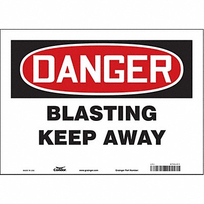 CONDOR 476J31 J8660 Safety Sign 10 inx14 in Vinyl