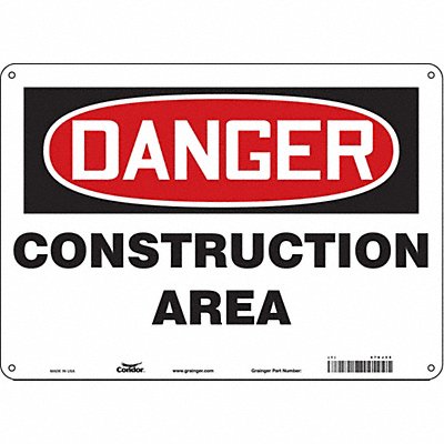 CONDOR 476J35 Safety Sign 10 in x 14 in Aluminum
