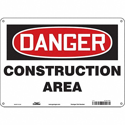 CONDOR 476J38 Safety Sign 10 inx14 in Polyethylene