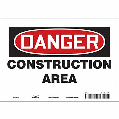 CONDOR 476J40 Safety Sign 7 in x 10 in Vinyl