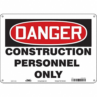 CONDOR 476J96 Safety Sign 10 inx14 in Polyethylene