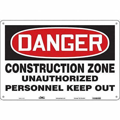 CONDOR 476K31 Safety Sign 24 in x 36 in Polyethylene
