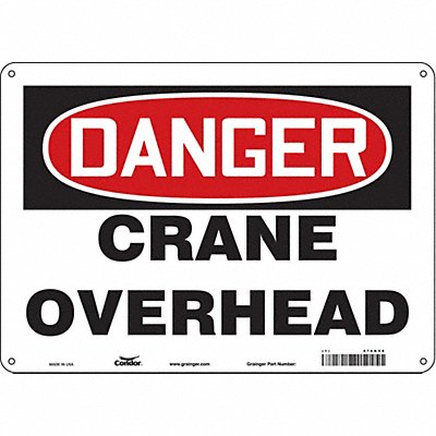 CONDOR 476K56 Safety Sign 10 inx14 in Polyethylene