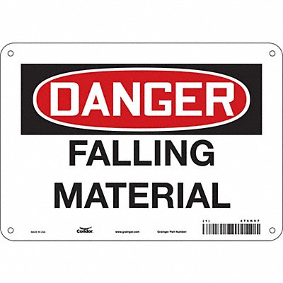 CONDOR 476K97 J6926 Safety Sign 7 in x 10 in Polyethylene