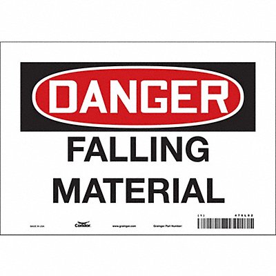 CONDOR 476L02 J6926 Safety Sign 7 inx10 in Vinyl