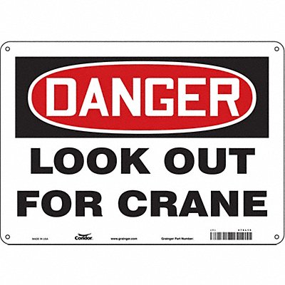 CONDOR 476L15 Safety Sign 10 in x 14 in Aluminum