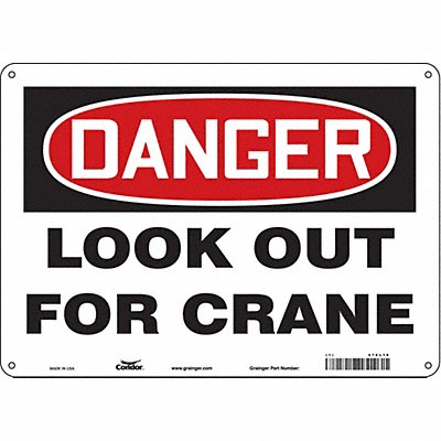 CONDOR 476L18 Safety Sign 10 inx14 in Polyethylene