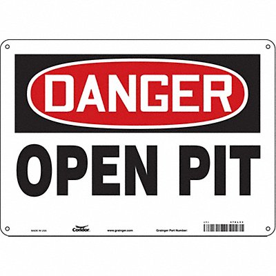 CONDOR 476L33 Safety Sign 10 in x 14 in Aluminum