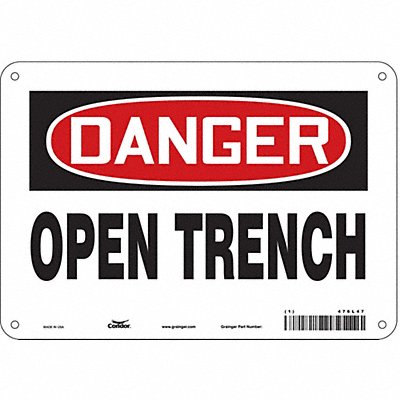 CONDOR 476L47 Safety Sign 7 in x 10 in Aluminum