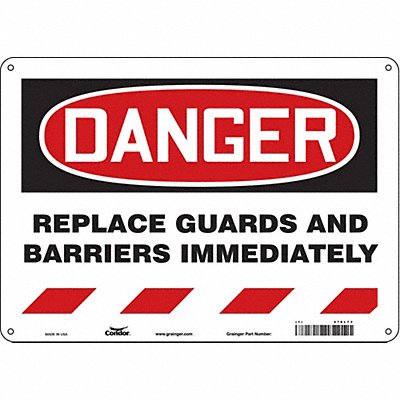 CONDOR 476L73 Safety Sign 10 inx14 in Aluminum