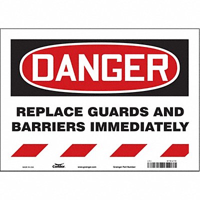 CONDOR 476L79 Safety Sign 10 in x 14 in Vinyl