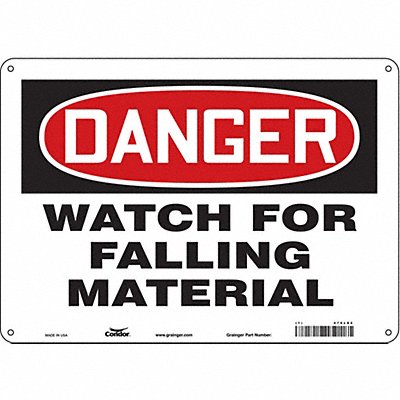 CONDOR 476L82 Safety Sign 10 inx14 in Aluminum