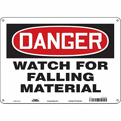 CONDOR 476L84 Safety Sign 10 in x 14 in Polyethylene