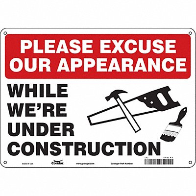 CONDOR 476L94 Safety Sign 10 inx14 in Aluminum