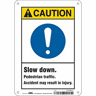 CONDOR 476M83 Safety Sign 10 inx7 in Aluminum