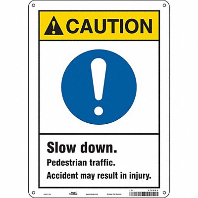 CONDOR 476M84 Safety Sign 14 inx10 in Aluminum