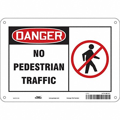 CONDOR 476M91 Safety Sign 7 inx10 in Polyethylene
