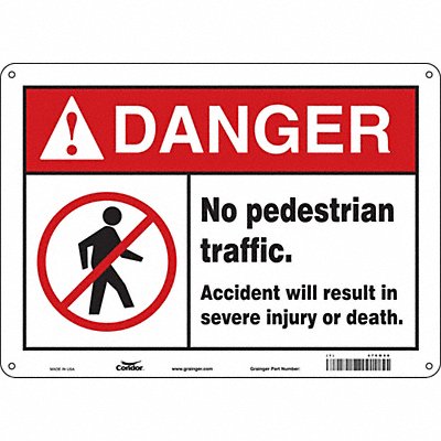 CONDOR 476M98 Safety Sign 10 inx14 in Polyethylene