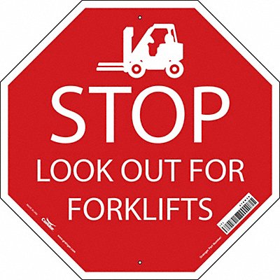 CONDOR 476N38 Safety Sign 24 in x 24 in Aluminum