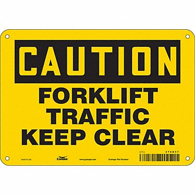 CONDOR 476N57 Safety Sign 7 inx10 in Polyethylene