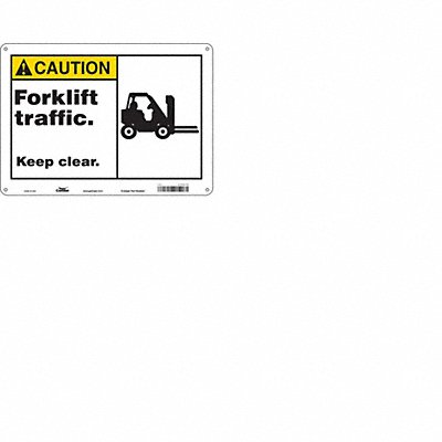 CONDOR 476N75 Safety Sign 10 inx14 in Aluminum