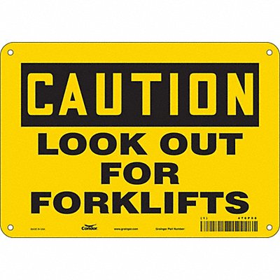 CONDOR 476P06 Safety Sign 7 inx10 in Polyethylene