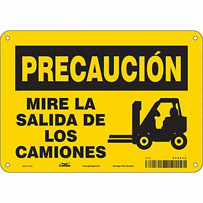 CONDOR 476P12 Safety Sign 7 in x 10 in Polyethylene