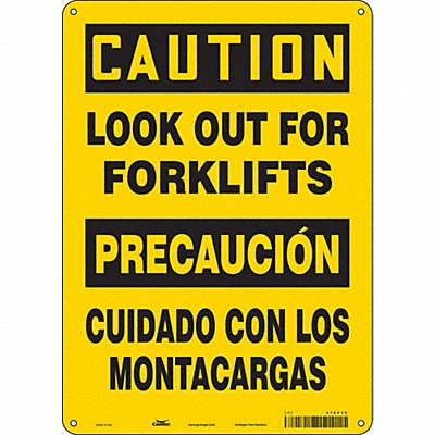 CONDOR 476P19 Safety Sign 14 inx10 in Polyethylene